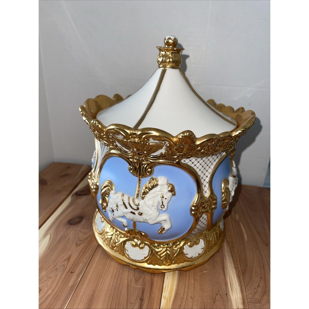 FRANKLIN MINT GOLDEN CAROUSEL COOKIE JAR LIMITED EDITION Vintage Collectible